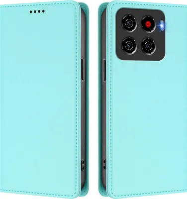 Immagine prodotto di Custodia in pelle per ZTE Blade A56, custodia a libro magnetica in Finto cuoio con supporto, verde menta
