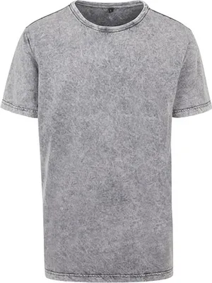 Produktbild von Build Your Brand BY070 | Herren Acid Washed Tee - Farbe: Grey Black - Größe: 5XL
