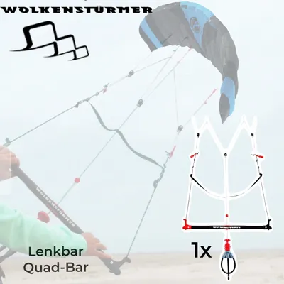 Produktbild von Wolkenstürmer Lenkdrachen Lenkmatte Kite Lenkbar 4 Leiner Quad-Bar
