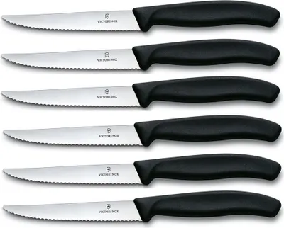 Obrázok produktu pre VICTORINOX Steakmesser Swiss Classic schwarz 6er Pack