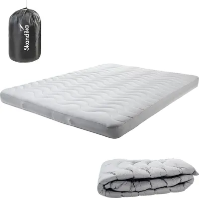 Produktbild von Skandika Bezug für Doppel-Isomatte Easy 3D Premium Flex | Matratzentopper, 200 x 150 x 12 cm, atmungsaktiv, waschbar, mit Reißverschluss