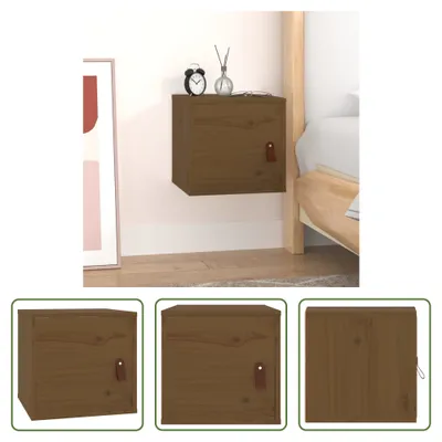 Image de The Living Store Armoire murale brun miel 31,5x30x30 cm Pin massif