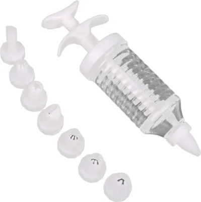 Produktbild von Set Dessert-Dekorationsspritze mit 8 Spritztüllen, Cupcake-Zuckerguss-Füllung, Kekse, Blätterteigherstellung, Kuchendekoration, Zuckerguss-Werkzeug-Set, Backzubehör
