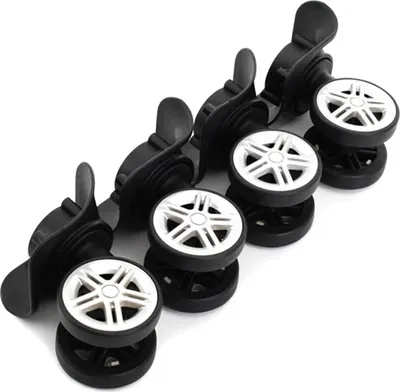 Produktbild von 4er-Pack universelle Ersatz-Gepäckrollen, schwarze Lenkrollen für Reisebox, Kofferzubehör (12 × 5,5 cm)