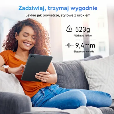 Zdjęcie produktu dla TABWEE T80 Tablet 10 cali, Android 15, 64 GB ROM, 1280 x 800 pikseli, bateria 6000 mAh, aparat 5 MP, WiFi 5G, Bluetooth, tablet Gemini AI