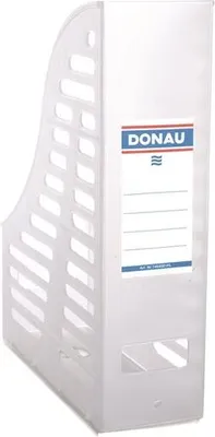 Zdjęcie produktu dla Stojak na czasopisma Donau, EKO, przezroczysty biały