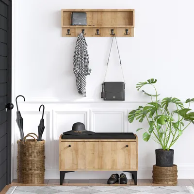 Produktbild von Skye Decor, Lena- LenaMRD, eichenfarbig, Schuhschränke, 49x80x35 cm, 100% Melaminbeschichtete Partikelplatte