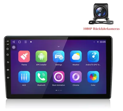 Produktbild von Android Autoradio mit Rückfahrkamera für Peugeot 407 2004-2008 CarPlay Android Auto GPS Navi 6+128GB 4G LTE WIFI RDS SWC BT DAB+9 Zoll