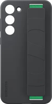 Image de Coque pour Samsung Galaxy S23+ 5G Silicone Grip avec Lanière Fonction Stand Noire Samsung
