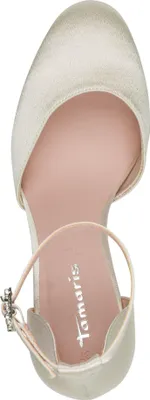 Produktbild von Tamaris Damen Pumps offen mit Fesselriemen und Blockabsatz 1-22463-45, Größe:38 EU, Farbe:Weiß