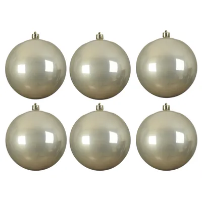 Produktbild von 6 x Weihnachtskugeln aus Kunststoff zum Hängen für den Außenbereich - Frost und Wetterfest - Outdoor Weihnachtkugeln - Christbaumkugeln draußen Ø 14cm