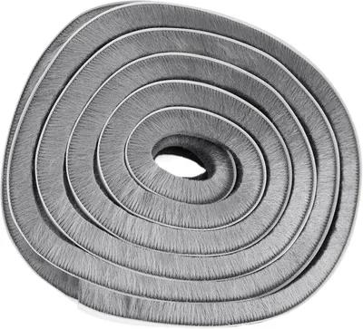 Imagen del producto de Cepillo de sellado para puertas y ventanas, 6 metros x 9 mm, color gris, autoadhesivo, para evitar corrientes de aire