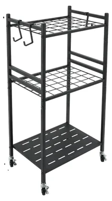 Obrázek produktu pro Organizér na zahradní nářadí, kapacita 35 přihrádek, kola s možností uzamčení, černá barva