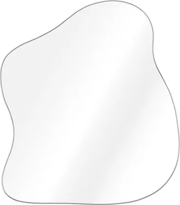 Produktbild von Navaris Wandspiegel groß ohne Rahmen - Deko Spiegel 37 x 32 cm zum Aufhängen - Badezimmerspiegel Flur WC - Spiegel groß asymmetrisch - großer Spiegel