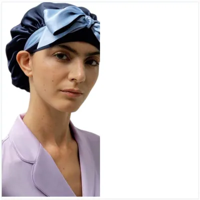 Produktbild von INF Doppellagige Seide Schlafhaube - Weich, Bequem & Fördert den Schlaf Blau