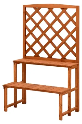 Produktbild von Blumentreppe mit Rankgitter 70x42x115 cm aus massivem Tannenholz