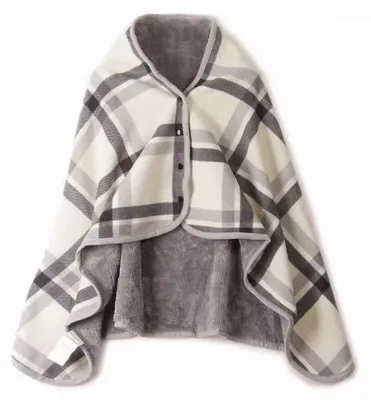 Imagen del producto de Solidchoice - Poncho de forro polar para mujer, color crema, con botones
