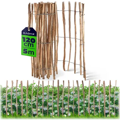 Immagine prodotto di Recinzione KADAX in nocciolo "Karo", picchetti resistenti alle intemperie, prodotto naturale, interasse 7-9 cm, 120 cm