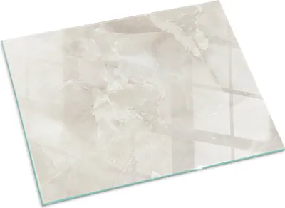 Produktbild von Natürliches Marmormuster – Glasbodenplatte für – Kaminofen – Kaminplatte Glas – Schutzglas – Funkenschutzplatte –Glasbodenplatte Feuerfeste – Hitzeschutzplatte – Bodenschutz aus Glas – 80x60 cm