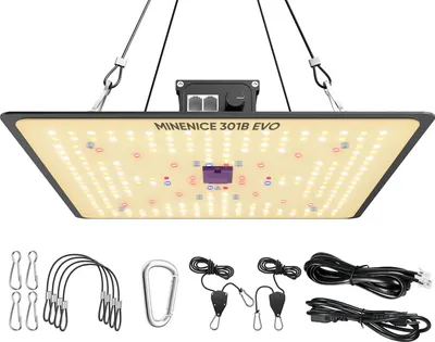Produktbild von P1000 - LED Pflanzenlampe Grow Lampe - Vollspektrum - Daisy-Chain Mehrere Lampen - Dimmbar 0–100% - 2 Haken - Für Indoor-Anbau - Schwarz