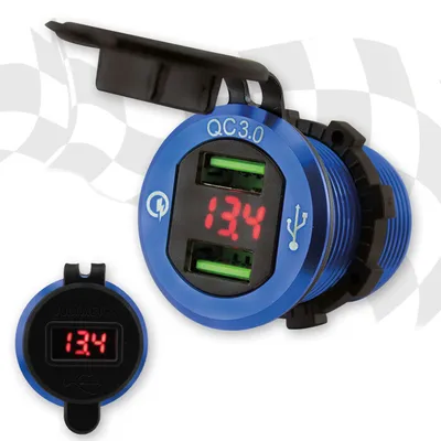 Immagine prodotto di Bordsteckdose 3.0 | 2 x USB-A + Volt | blau