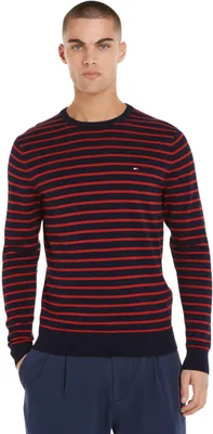 Obrázek produktu pro Pánský svetr Tommy Hilfiger Essential Bavlna, klasický střih s kulatým výstřihem, vyrobený z bavlny, vícebarevný