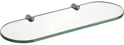 Imagen del producto de Placa de vidrio templado de 35x12 cm con abrazadera cromada