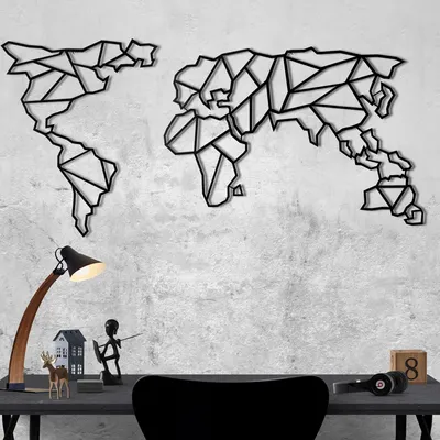 Obrázok produktu pre Wallity, World- BSG1085, Čierna, Ostatné bytové dekorácie, 85 x 170 cm, 100% kov (hrúbka: 2 mm)