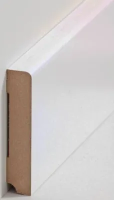 Produktbild von Sockelleiste MDF 19 x 96 x 2500 mm Weiß zum Kleben, Clipsen, Schrauben & Nageln MDF-Kern foliert Fußleiste by PROVISTON 62.5 Meter | 25 Stück