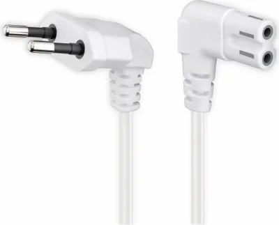 Obrázek produktu pro GOOBAY Euro síťový kabel s dvojitou drážkovou spojkou, bílý, 5 m, 90°