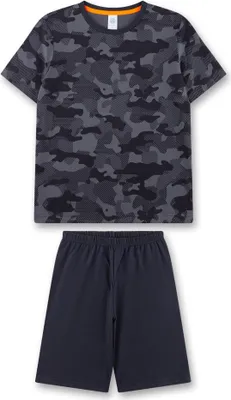 Produktbild von Sanetta Jungen Schlafanzug - Teens, kurz, Nachtwäsche, Pyjama, Baumwolle Schwarz/Grau 140