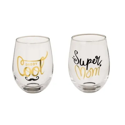 Produktbild von OOTB Trinkglas Super Mom & Daddy Cool