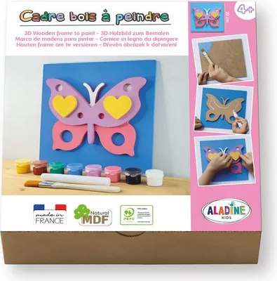 Obrázok produktu pre ALADINE - 3D drevený obraz na maľovanie motýľa