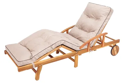 Immagine prodotto di Cuscino per sdraio, color beige, per sedia da giardino, dimensioni 201 x 55 cm