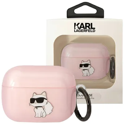 Produktbild von Karl Lagerfeld Klaphnchtcp Etui Für Airpods Pro - Rosa Ikonischen Choupette