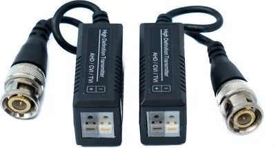 Produktbild von SYSTEM-S 2x Twisted Pair Kabel 10 cm Push Terminal zu BNC Stecker für HD Kameras Schwarz