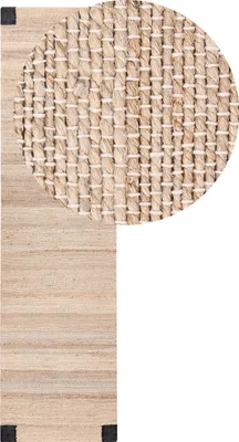 Obrázok produktu pre BELIANI Béžovo-čierny jutový koberec, 80 x 300 cm, obdĺžnikový, tkaný, rustikálny štýl, obývačka, spálňa