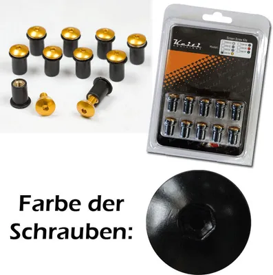 Image de Windschutzscheiben Schrauben Set M5, elox schwarz