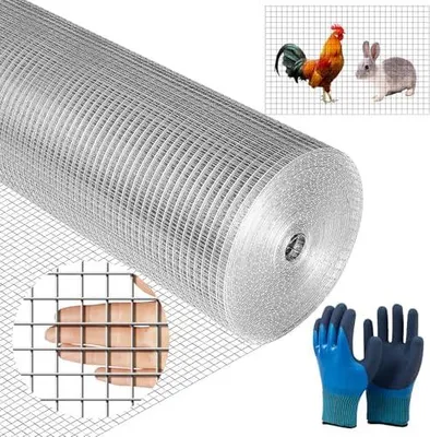 Produktbild von Wühlmausgitter Verzinkt Maschendrahtzaun Hasendraht Rostbeständig-Langlebig,Für Hochbeet Zaun Kellerbelüftung Hühnerdraht Kaninchendraht Volierengitter Raubvögel (0.5 x 6M(HxL),6.3mm(Maschenweite))
