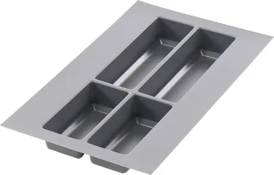 Produktbild von Agoform Besteckeinsatz Classico kürzbar 490x290x50,5mm, Kunststoff schiefergrau
