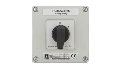 Zdjęcie produktu dla Łącznik krzywkowy 0-1 3P 16A w obudowie SK16-2.8211OB11