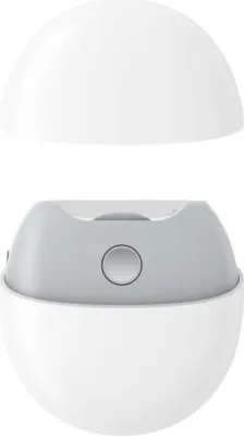 A white and gray electric nail clipper and grinder is shown against a white background.