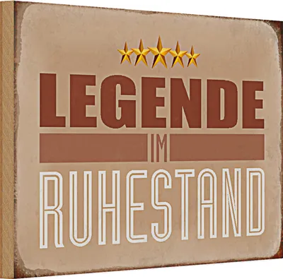 Produktbild von Holzschild Spruch Retro 30x20cm Legende im Ruhestand