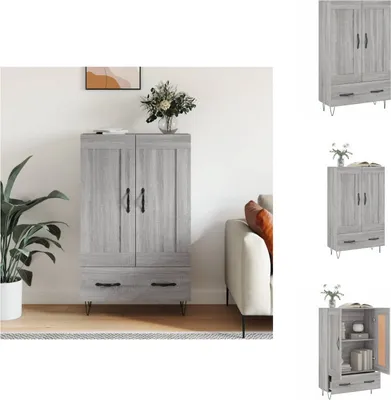 Obrázek produktu pro vidaXL Highboard Grey Sonoma 69,5x31x115 cm Materiál na bázi dřeva - Příborníky