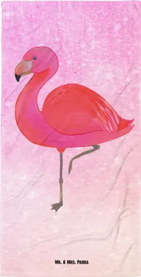 Produktbild von Mr. & Mrs. Panda Badehandtuch Flamingo Classic - Aquarell Pink - Geschenk, Handtuch, Prächtig, Reisehandtuch, Großes, Tochter, Duschtuch, Frotteehandtuch, Ich, Spruch