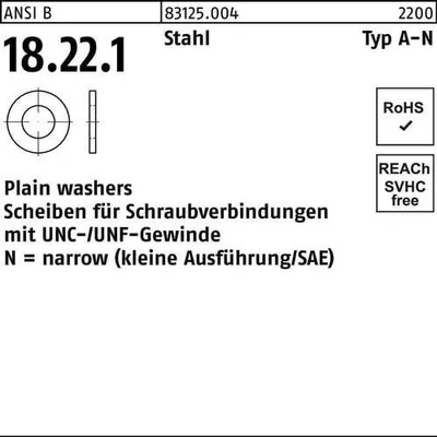Produktbild von Reyher  SAE Flat Washers 83125, 5/8(0,656x1,312x0,095) (100 Stück)
