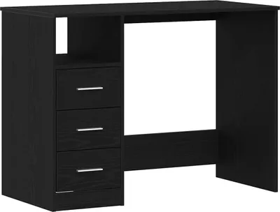 Image de Bureau avec tiroirs en chêne noir 102 x 50 x 76 cm bois d'ingénierie