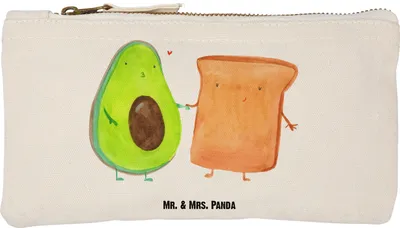 Produktbild von Mr. & Mrs. Panda Etui Avocado Toast Größe S Klein - Weiß - Geschenk, Liebe, Kulturbeutel, Stiftemäppchen, Pouch, Hochzeit, kosmetiktäschchen, Kulturtasche, Toastbrot