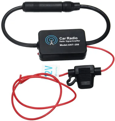 Autoradio-Signalverstärker, 12 V, universell, schwarz, Antennen-Booster