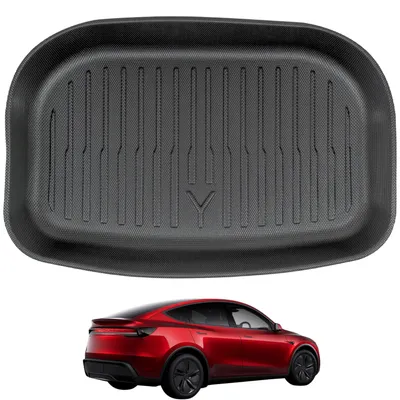 Produktbild von TLECTRIC Kofferraummatte für Tesla Model Y 2022–2024 & ab 2025 Juniper – Wasserdicht, Hoher Rand, Passgenau – für hinteres Kabelfach